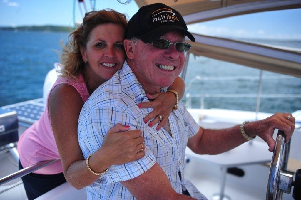 Jock and Jo Shumack's on their Mahe 36, Just Jammin. - Multihull Solutions photo copyright Multihull Solutions http://www.multihullsolutions.com.au/ taken at  and featuring the  class