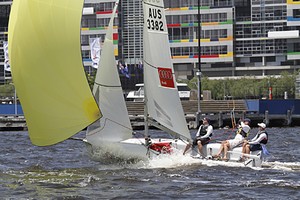 Nathan Outteridge - Audi King of the Docklands 2011 - Audi Victoria Week 2011 photo copyright Teri Dodds http://www.teridodds.com taken at  and featuring the  class