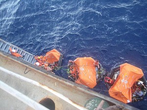 Concordia survivors being rescued from rafts photo copyright  SW taken at  and featuring the  class