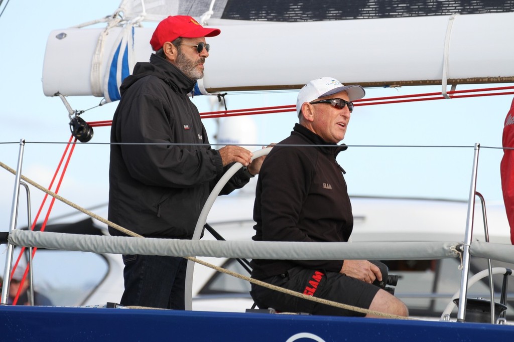 David Nathan helming V5 after the start of the Evolution Sails Sail Noumea race. photo copyright Richard Gladwell www.photosport.co.nz taken at  and featuring the  class