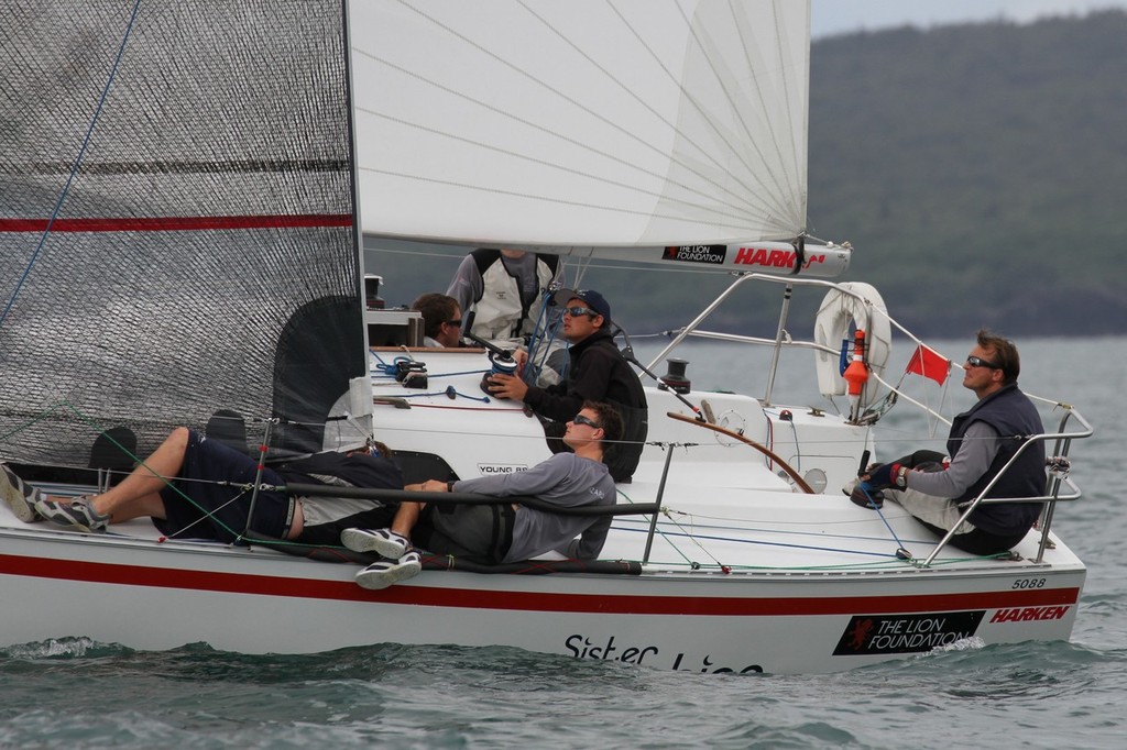 Picture of the Day  All eyes on sail trim - 2012 Harken Young 88 Nationals photo copyright Richard Gladwell www.photosport.co.nz taken at  and featuring the  class