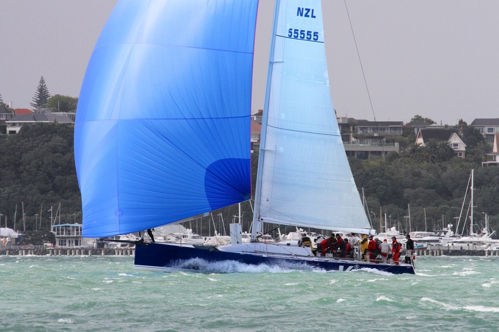 Monohull Line honours winner V5 (David Nathan) after the start of the 2012 Coastal Classic &copy; Richard Gladwell www.photosport.co.nz