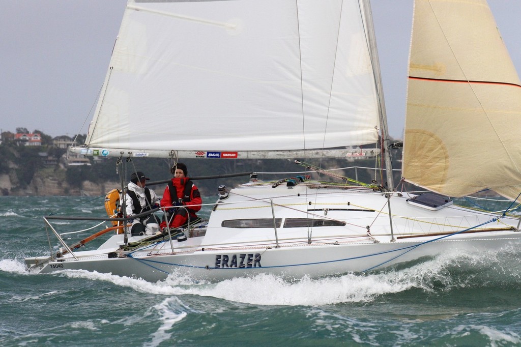 Erazer sailing two handed  after the start of the 2012 Coastal Classic &copy; Richard Gladwell www.photosport.co.nz