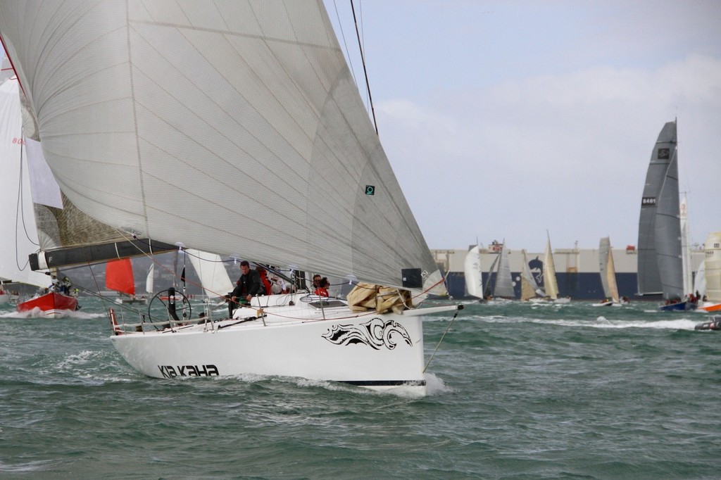 TP52 Kia Kaha after the start of the 2012 Coastal Classic &copy; Richard Gladwell www.photosport.co.nz