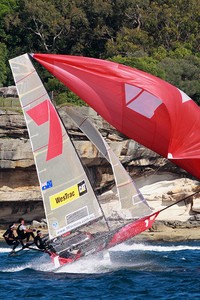 JJ Giltinan 18ft Skiff Championship photo copyright Frank Quealey /Australian 18 Footers League http://www.18footers.com.au taken at  and featuring the  class