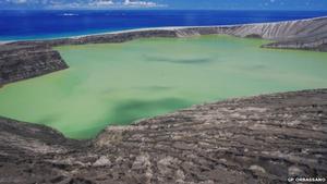 A sulphurous lake has emerged at the mouth of the Hunga Tonga volcano - Hunga Tonga volcano photo copyright GP Orbassano taken at  and featuring the  class