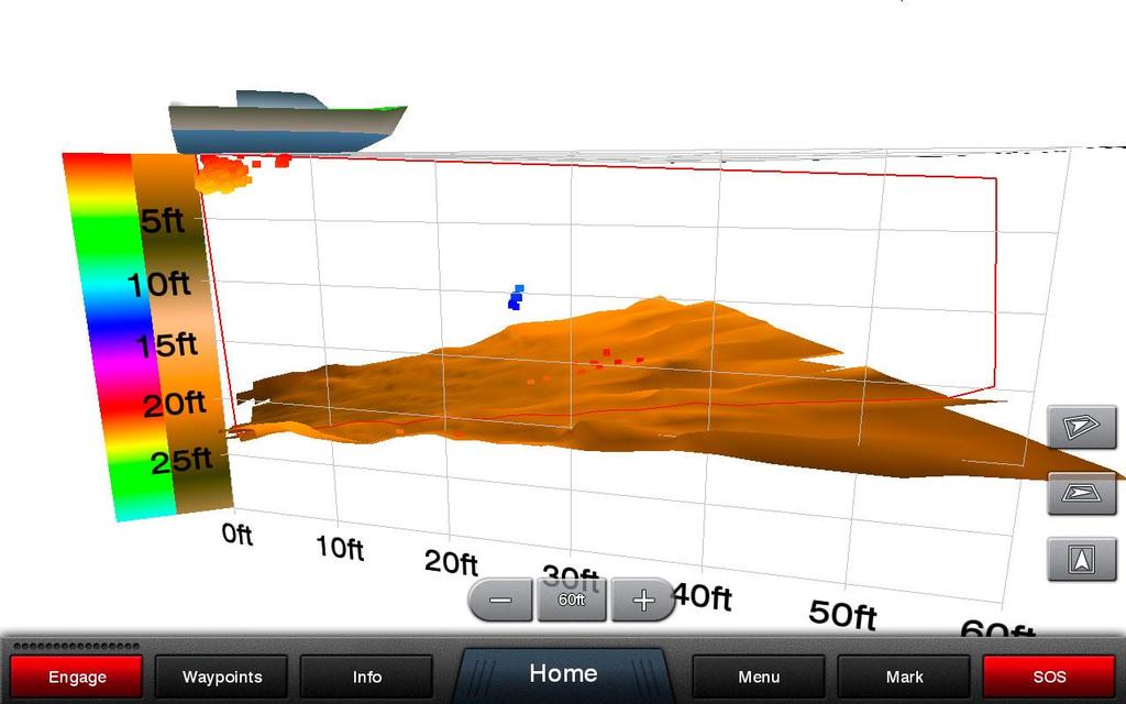 Garmin’s new Panoptix FLS system, operating in RealVu 3D Forward mode © Garmin http://www.gme.net.au