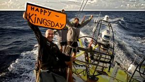 Onboard Team Brunel – Bouwe Bekking And Rokas Milevicius celebrate Kingsday in Holland - Volvo Ocean Race 2015 photo copyright Stefan Coppers/Team Brunel taken at  and featuring the  class