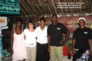 Thank you to the cooks for preparing the dinner of traditional island foods - Sea Whisper's adventures photo copyright Sea Whisper taken at  and featuring the  class
