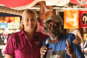 Judy Petz, BVI Spring Regatta Director with Foxy who welcomed all the crews to his bar on Jost Van Dyke - Veuve Clicquot Island Invitational photo copyright Ollie Dunger taken at  and featuring the  class