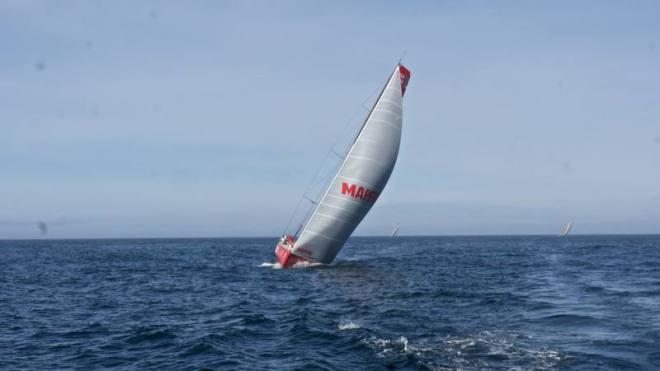 Leg 7 to Lisbon onboard Team Brunel. Day 03. In one night Team brunel lost their 20 mile lead. Suddenly the whole fleet was close again,especially MAPFRE. - Volvo Ocean Race 2015 © Stefan Coppers / Team Brunel