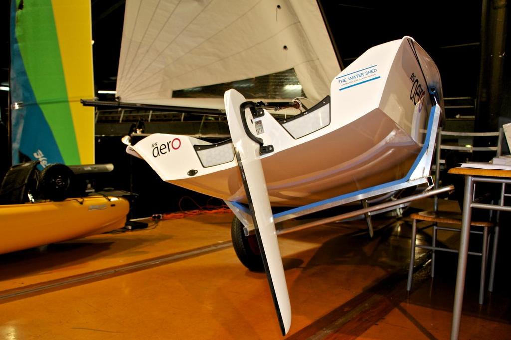 RS Aero shows off her very flat hull sections - Day 2 007 - 2015 Hutchwilco NZ Boat Show photo copyright Richard Gladwell www.photosport.co.nz taken at  and featuring the  class