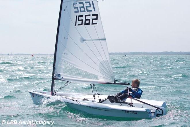 Matthew Caiger gets to grips with his new RS Aero in testing conditions. - 2015 RS Aeros UK Series ©  LPB Aerial Imagery