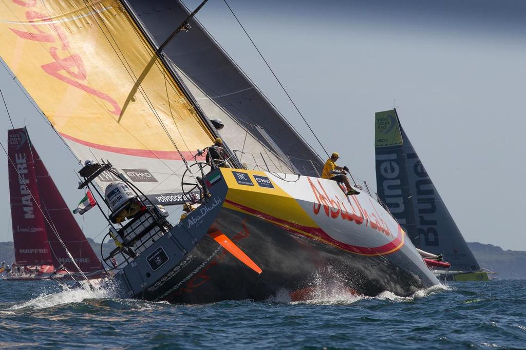 15th June 2015. Lorient, France. Volvo Ocean Race. Start of Leg 9, Lorient, France to Gothenburg, Sweden. ©  Ian Roman / Abu Dhabi Ocean Racing