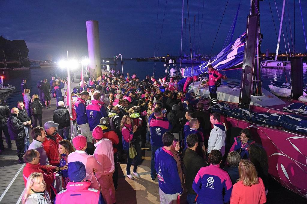 11 June 2015 Team SCA Volvo Ocean Race, Lorient.<br />
Team SCA win leg 8 of the Volvo Ocean Race.<br />
Photo Rick Tomlinson/Team SCA © Rick Tomlinson / Team SCA