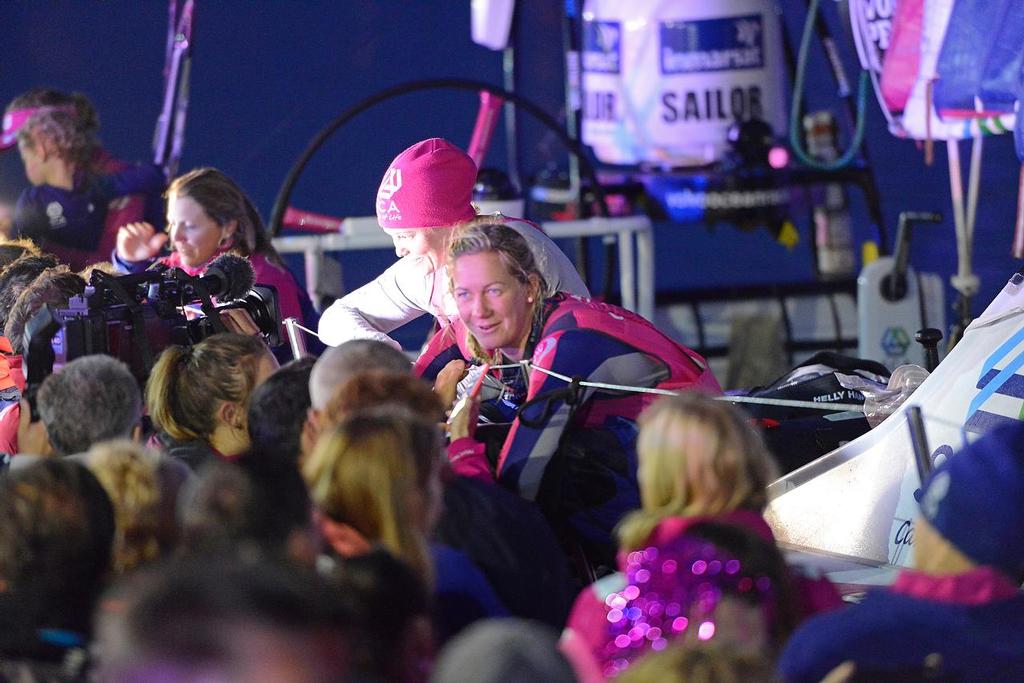 11 June 2015 Team SCA Volvo Ocean Race, Lorient.<br />
Team SCA win leg 8 of the Volvo Ocean Race.<br />
Photo Rick Tomlinson/Team SCA © Rick Tomlinson / Team SCA