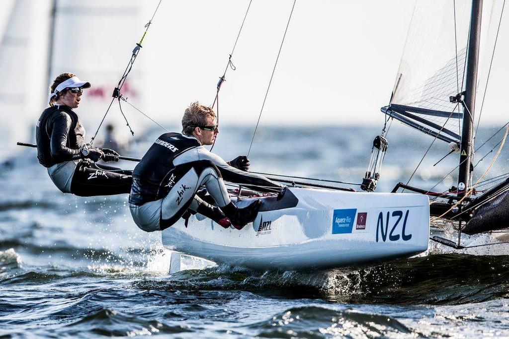 Nacra 17 - Day 2 - 2015 Pre-Olympics - Rio de Janeiro © Yachting NZ/Sailing Energy http://www.sailingenergy.com/