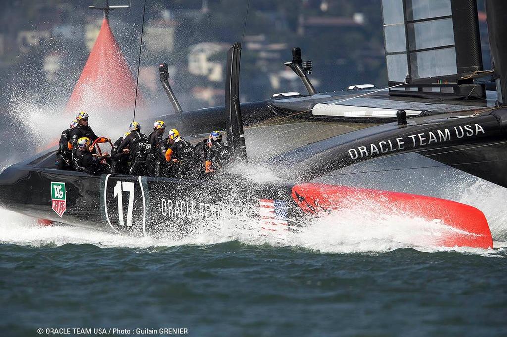 The AC72 is the big sister to the similar to the AC45S and AC50 © Guilain Grenier Oracle Team USA http://www.oracleteamusamedia.com/