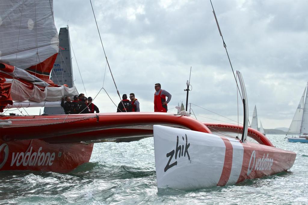 Simon Hull and the crew of TeamVodafoneSailing waiting for the start of the PIC Coastal Classic photo copyright Richard Gladwell www.photosport.co.nz taken at  and featuring the  class