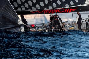 Comanche (USA) arriving to Tasmania to claim line honours - 2015 Rolex Sydney Hobart Yacht Race photo copyright Rolex / StudioBorlenghi / Stefano Gattini taken at  and featuring the  class