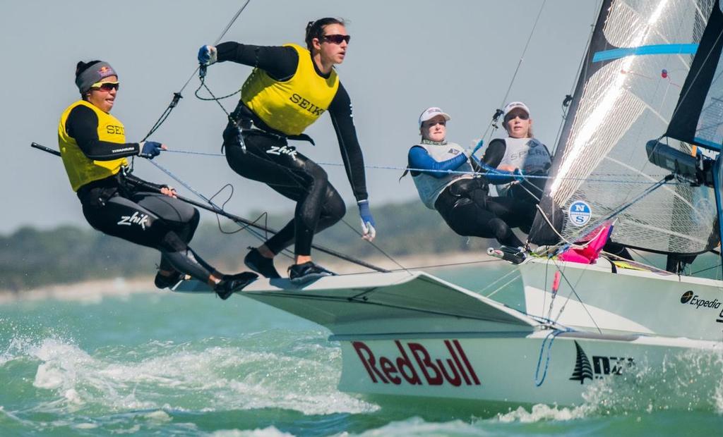 Maloney and Meech (NZL)  - Day 5 - 2016 49erFX World Championships photo copyright Jen Edney / EdneyAP taken at  and featuring the  class