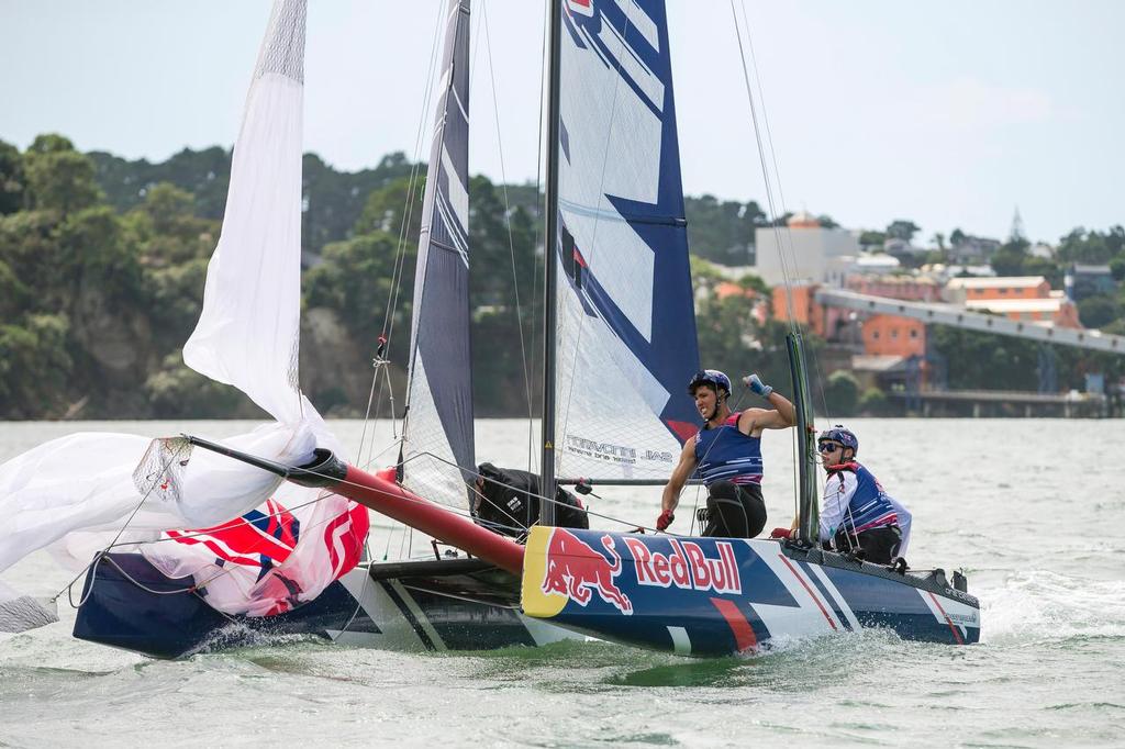 Young Sailors train in practice during Foiling Generation on the Waitemata Harbour in Auckland, New Zealand on March 2, 2016 photo copyright Red Bull Content Pool taken at  and featuring the  class