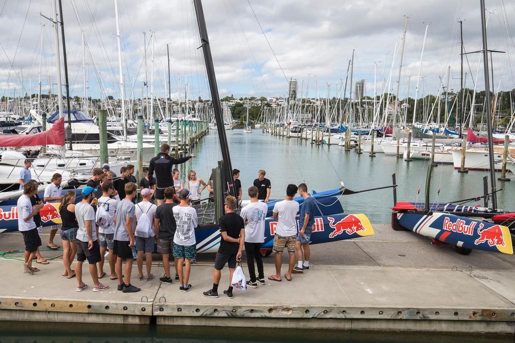 Young Sailors train in practice during Foiling Generation on the Waitemata Harbour in Auckland, New Zealand on March 2, 2016 photo copyright Red Bull Content Pool taken at  and featuring the  class