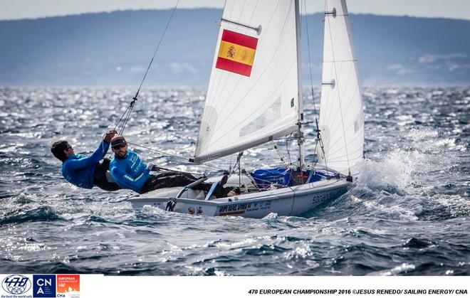  - Day 1, 2016 470 European Championship, Bay of Palma, Mallorca, Spain ©  Jesus Renedo / Sailing Energy http://www.sailingenergy.com/
