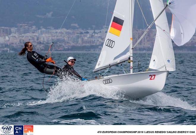  - Day 1, 2016 470 European Championship, Bay of Palma, Mallorca, Spain ©  Jesus Renedo / Sailing Energy http://www.sailingenergy.com/