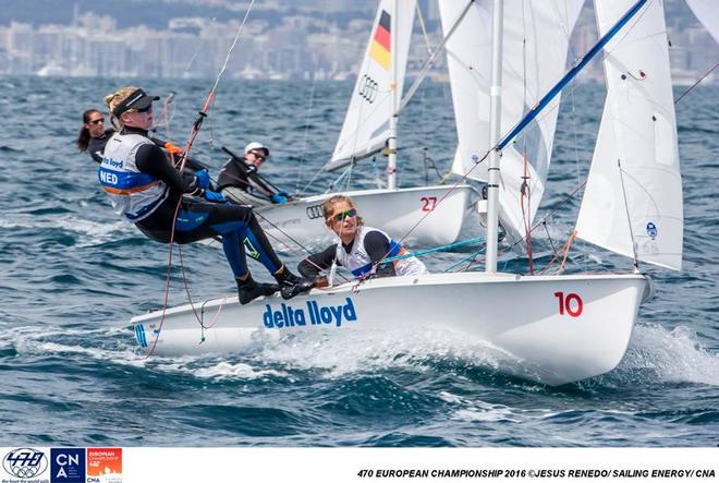  - Day 1, 2016 470 European Championship, Bay of Palma, Mallorca, Spain ©  Jesus Renedo / Sailing Energy http://www.sailingenergy.com/