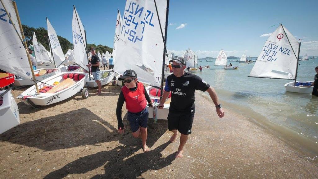 Emirates Team New Zealand's Ray Davies  - Emirates Team NZ at the Toyota NZ Optimist Nationals © Hamish Hooper/Emirates Team NZ http://www.etnzblog.com