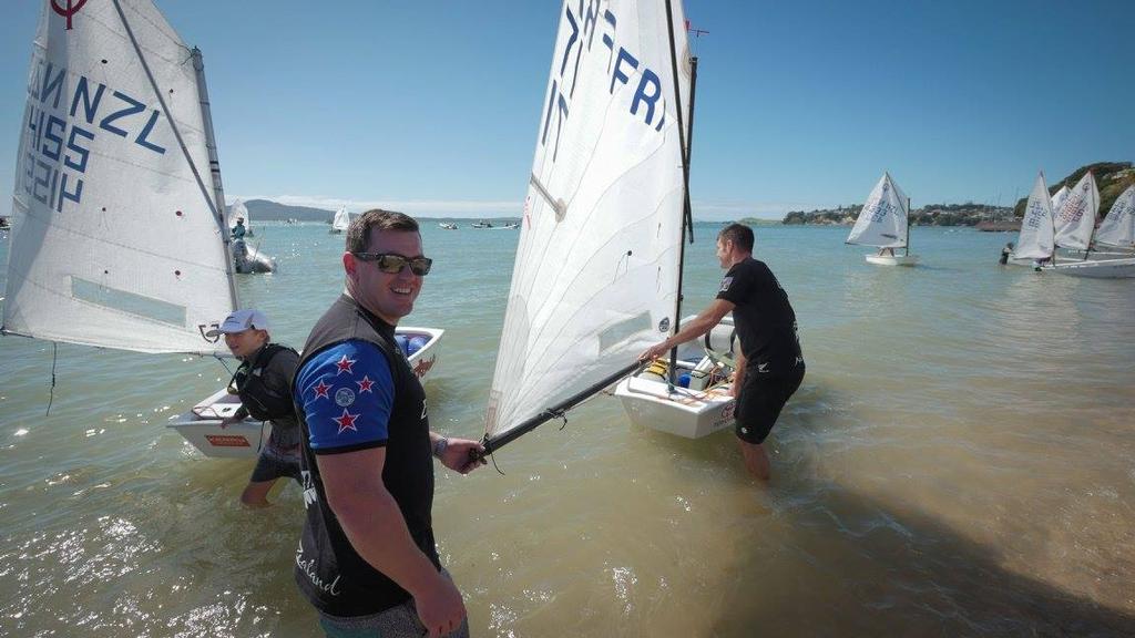 Olympic Gold medalist (Rowing) Emirates Team New Zealand's Joe Sullivan  - Emirates Team NZ at the Toyota NZ Optimist Nationals © Hamish Hooper/Emirates Team NZ http://www.etnzblog.com