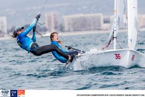  - Day 1, 2016 470 European Championship, Bay of Palma, Mallorca, Spain photo copyright  Jesus Renedo / Sailing Energy http://www.sailingenergy.com/ taken at  and featuring the  class