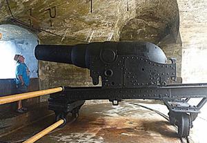Well preserved Canon on original carriages - Fort St Catherine. photo copyright S.V. Taipan taken at  and featuring the  class