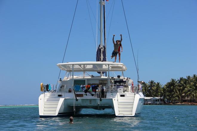 Super spacious and roomy, hosting the whole family is not a problem, plus the hard bimini makes a great jumping off platform © Bluewater Cruising Association