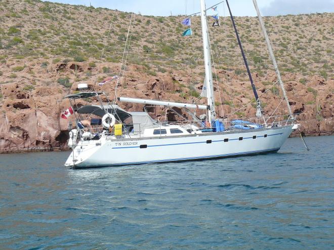 Tin Soldier anchored off of La Paz. She carried us safely 20,000 miles across the Pacific up into SE Asia © Bluewater Cruising Association