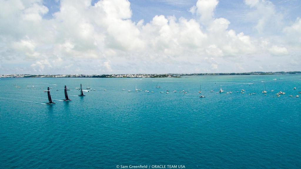 All three teams - Racing at Foil Fest - Bermuda June 2016 © Sam Greenfield/Oracle Team USA http://www.oracleteamusa.com