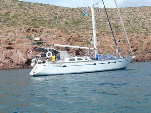 Tin Soldier anchored off of La Paz. She carried us safely 20,000 miles across the Pacific up into SE Asia photo copyright Bluewater Cruising Association taken at  and featuring the  class