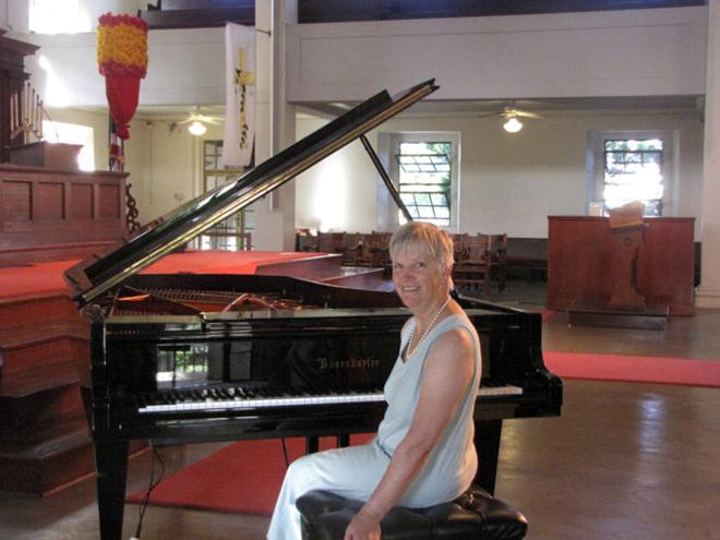 Inside the church, the Bosendorfer instrument I played in 2014. © Laurence Roberts and Mary Anne Unrau