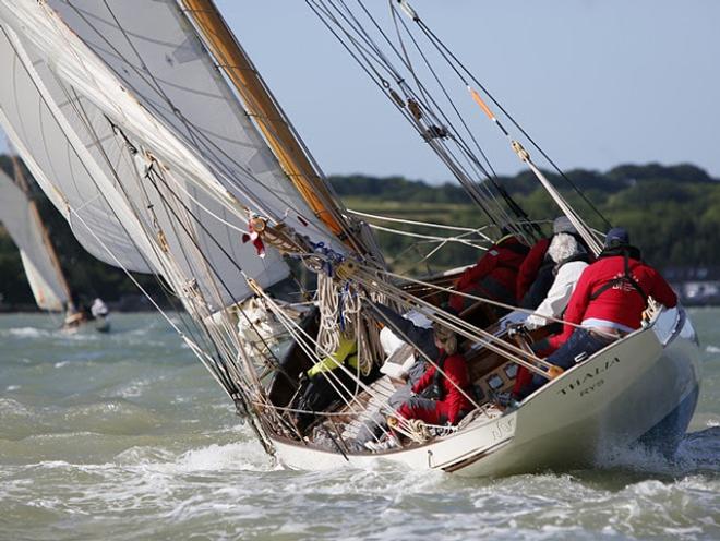 Thalia, built in 1888, is the oldest boat in this year’s Race, helmed by David Aisher. - 2016 J.P. Morgan Asset Management Round the Island Race © Patrick Eden