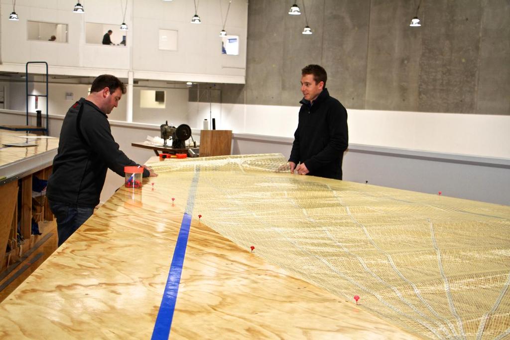 3.7 mainsail on the One-Design floor/table - North Sails NZ Loft photo copyright Richard Gladwell www.photosport.co.nz taken at  and featuring the  class