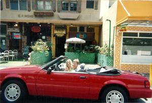 Alice and I in Hawaii, celebrating a narrow escape from a hurricane in a red convertible. photo copyright Laurence Roberts and Mary Anne Unrau taken at  and featuring the  class