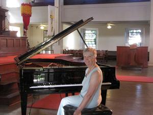 Inside the church, the Bosendorfer instrument I played in 2014. photo copyright Laurence Roberts and Mary Anne Unrau taken at  and featuring the  class