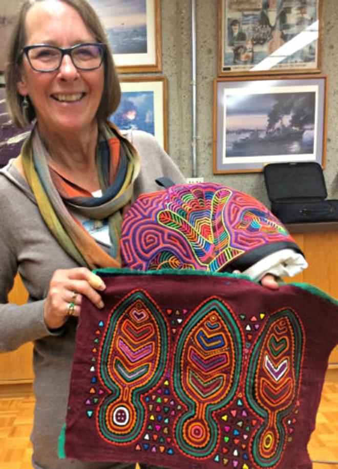 Cathy Norrie (once upon a time a kindergarten teacher) couldn’t resist a bit of show-and-tell. She brought along these gorgeous Molas, made by the Kuna Indians of the San Blas Islands. Women hand stitch the intricate patterns and sell them to visiting tourists, providing a valuable source of income for their families. © Bluewater Cruising Association