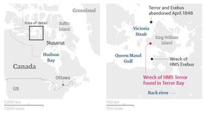 Map - Wreck of HMS Terror found photo copyright Paul Watson - The Guardian taken at  and featuring the  class