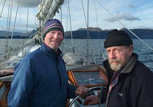 David Torsion (L) with the late Roger Swanson (R). photo copyright David Thoreson http://bluewaterstudios.com/ taken at  and featuring the  class