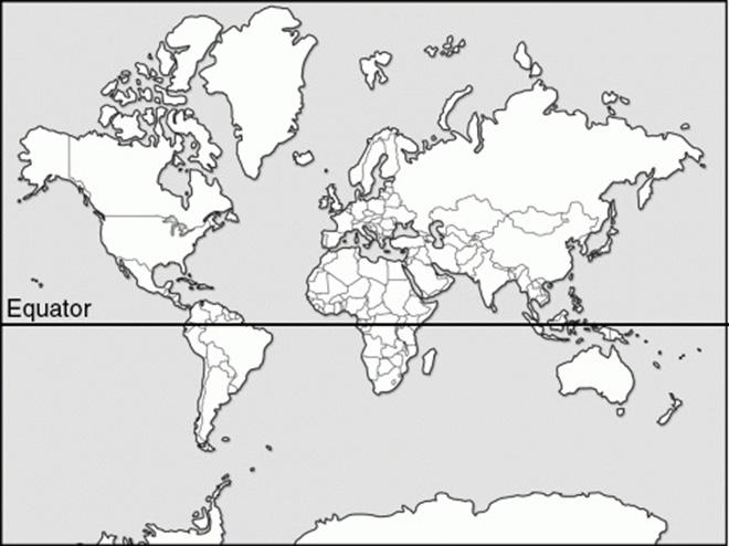 Where is the equator in meracator © Max Galka