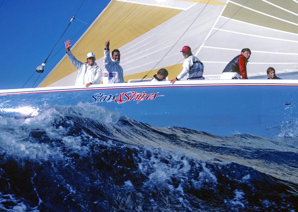 Dennis Conner skippers 
Stars & Stripes to a win in the 1987 America's Cup February, 1987 - photo © Daniel Forster / www.DanielForster.com