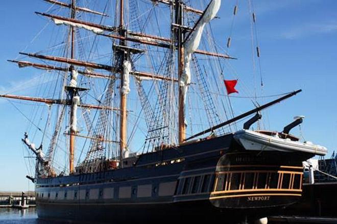 SSV Oliver Hazard Perry at Newport Shipyard before fueling with B20 provided by Newport Biodiesel. © OHPRI