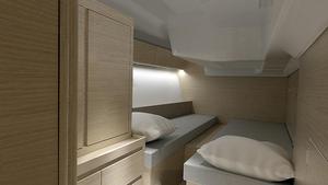 Xp 55 aft cabin with new berth design. Two singles can be transformed into a large double with a fill-in piece. photo copyright X-Yachts taken at  and featuring the  class